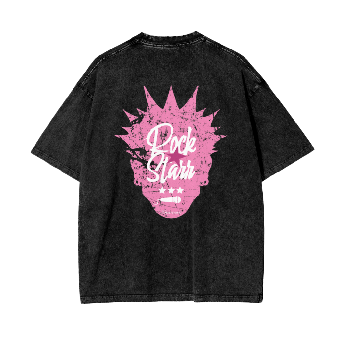 Acid Wash Oversize T-Shirt Pink - 250 GSM